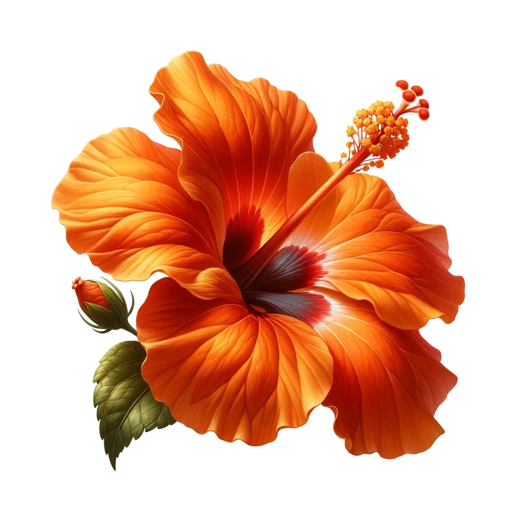 Orange hibiscus flower tropical Florida decor