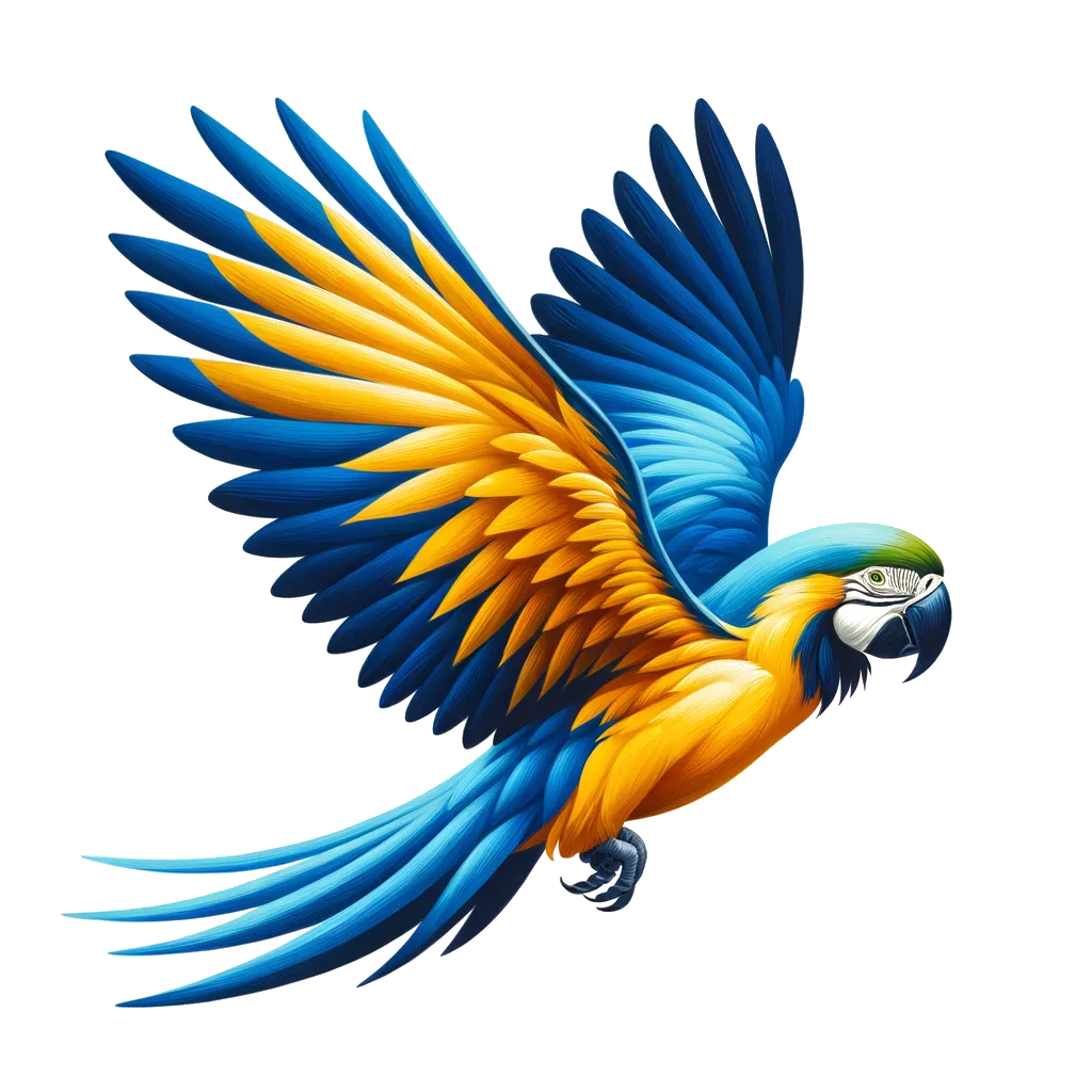 Parrot flying at Florida gift shop Kissimmee